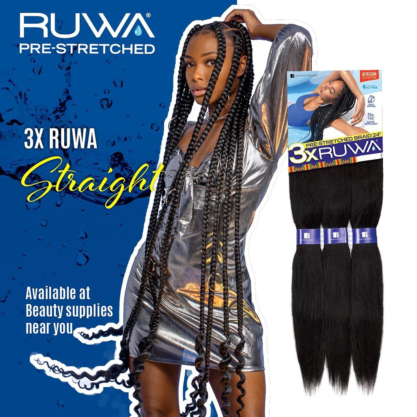 Synthetic Hair Braids Pre-Stretched Braid 24"
