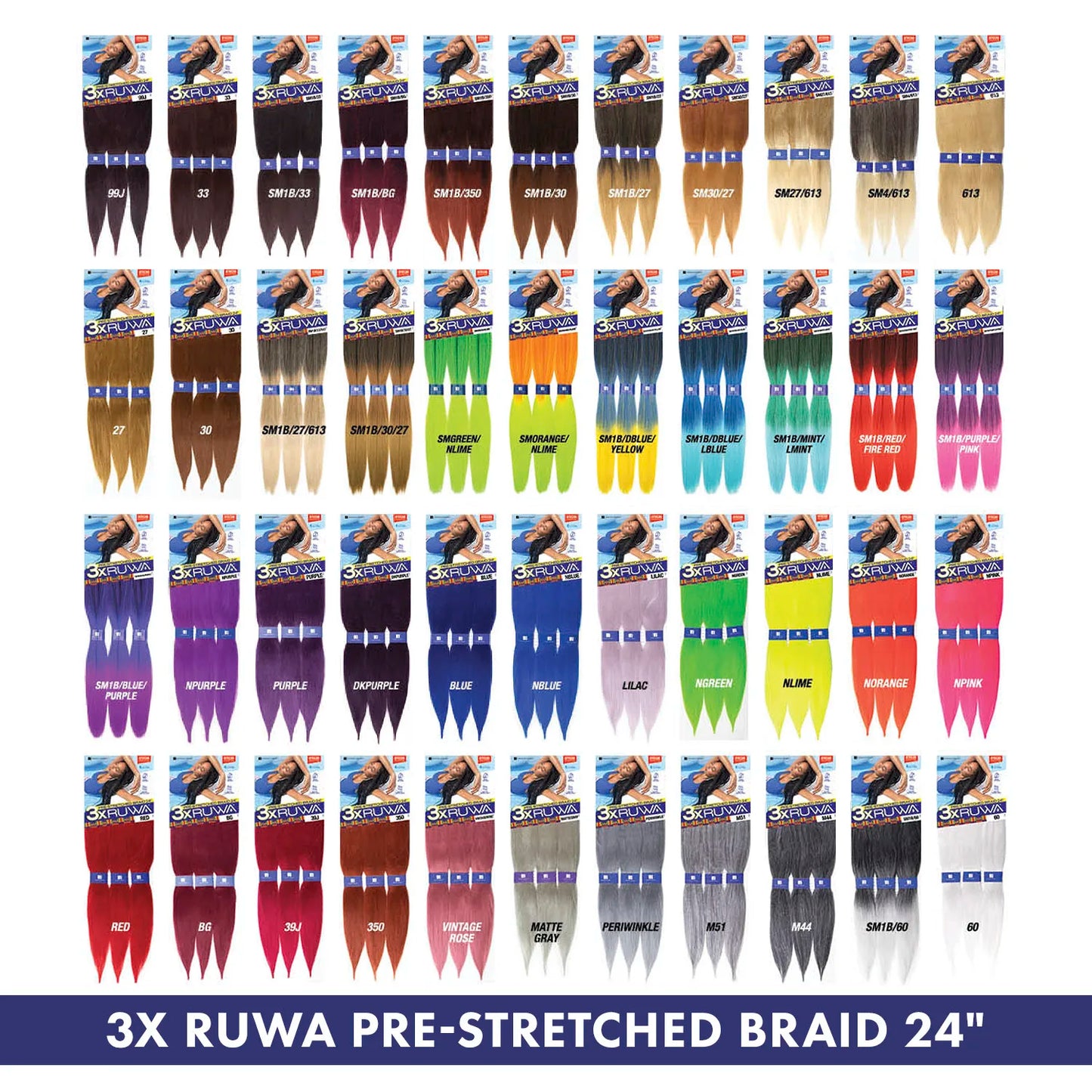Synthetic Hair Braids Pre-Stretched Braid 24"