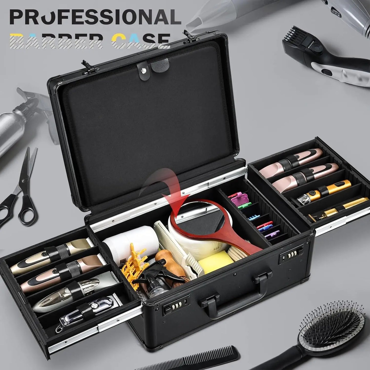 Barber Case with Sliding Tray