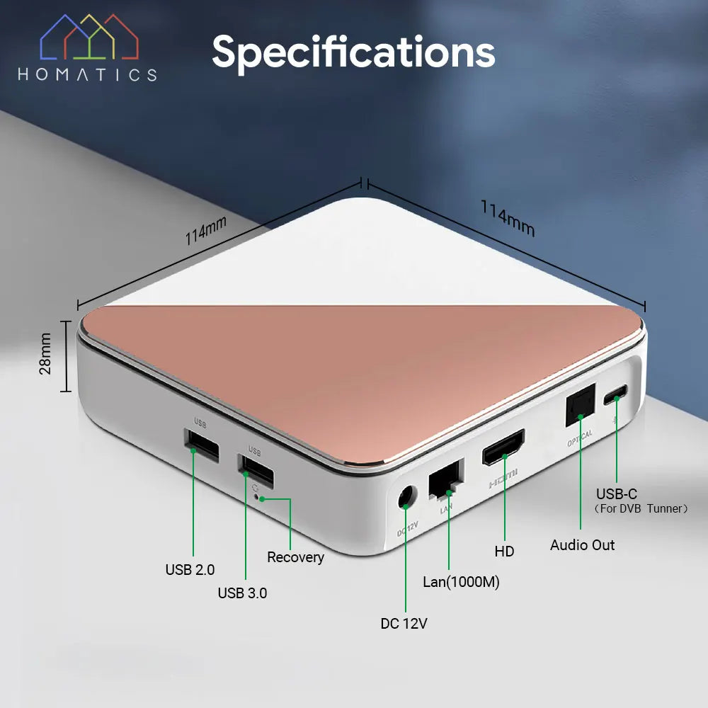 HOMATICS 4K Plus TV Box Wifi6 BT5.0