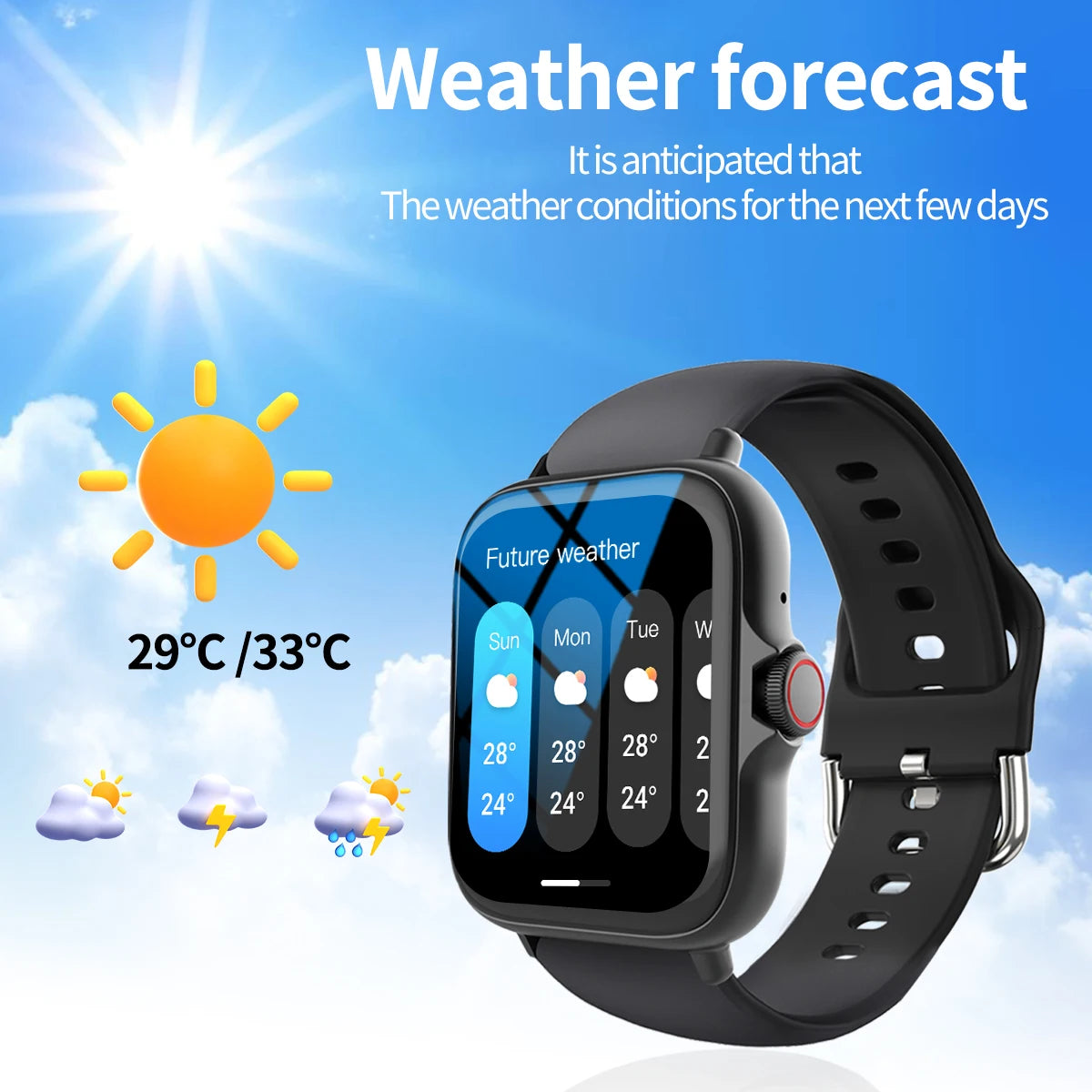 Smart watch with full touch screen